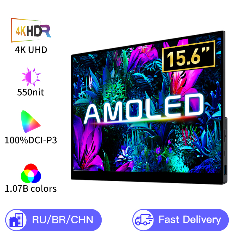 Oled 15.6 Inch Touchscreen 4k Uhd Portable Monitor 3840*2160 Type-c Hdmi-compatible External Monitor For Mobile Pc Laptop Game – Lcd Monitors – AliExpress – Ships From : China – Color : 13.3 OLED 4K – Plug Type : EU plug